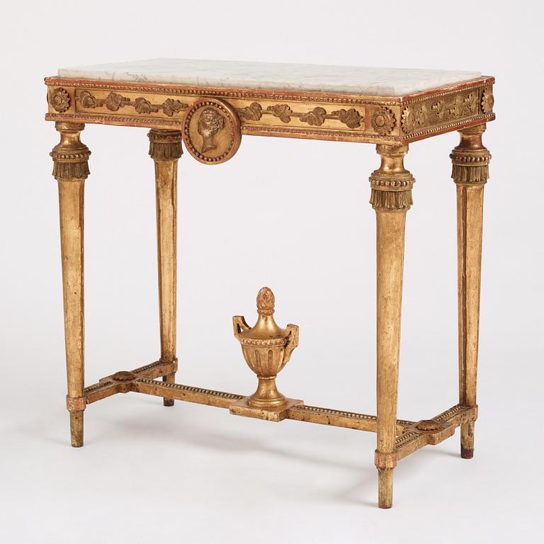 A Gustavian console table, late 18th Century.