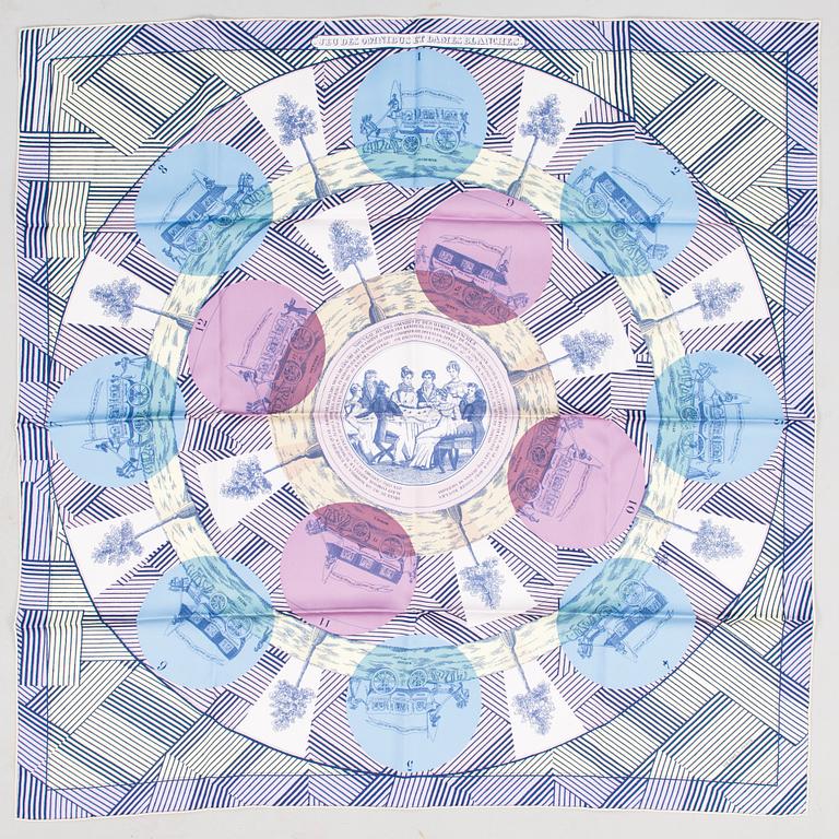 HERMÈS, "Jeu des omnibus et dames Blanches", scarf.