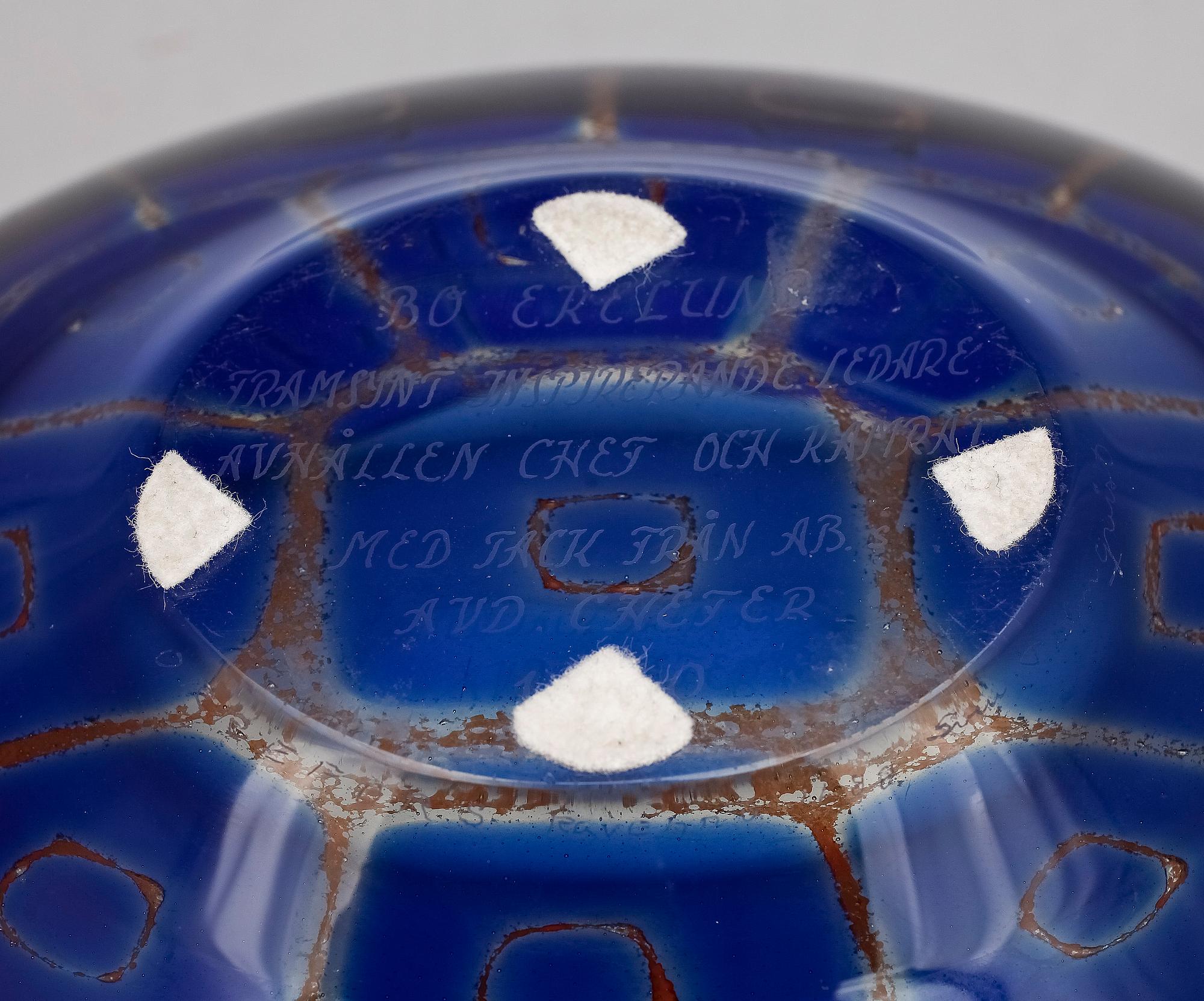 SKÅL, glas, "Ravenna", Sven Palmqvist, Orrefors, sign o numr 1188.