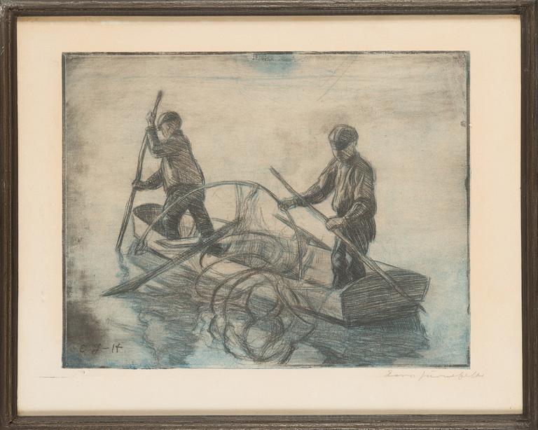 Eero Järnefelt, soft ground etching, signed on plate and in pencil.