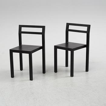 BORIS BERLIN/POUL CHRISTIANSEN, a 'Non' table with two chairs by Komplot design for Källmo.