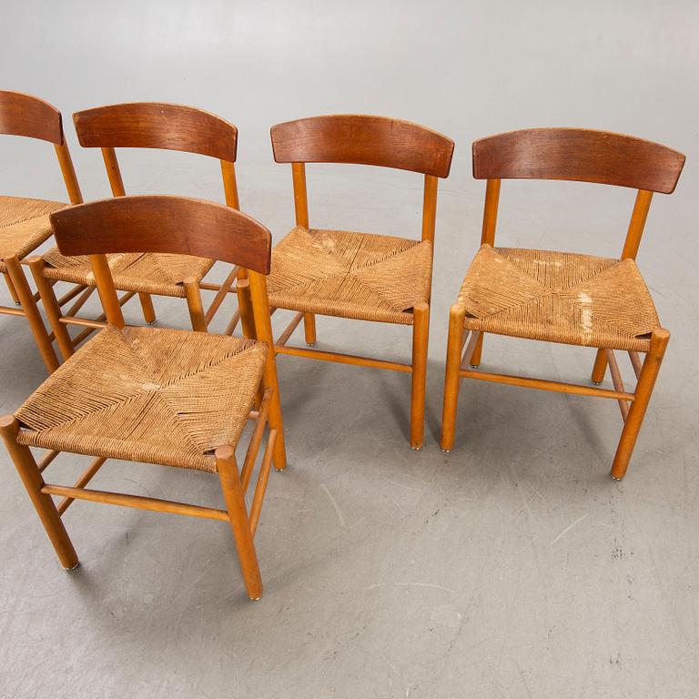 Børge Mogensen, stolar, 5 st, "J39", Fredericia Stolefabrik. Danmark 1900-talets mitt.