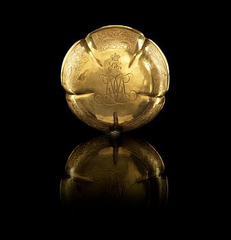 SKÅL, guld. Qing dynastin, 1700-tal.