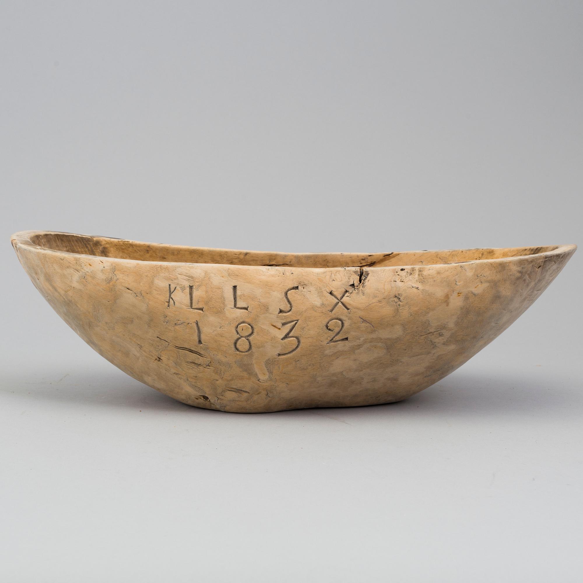 a swedish wooden bowl, 19th century.
