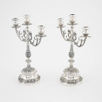 A pair of silver candelabra, Turkey, 1920's/30's.