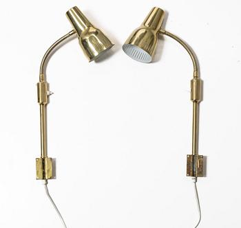 Vägglampor, ett par, Falkenbergs Belysning, 1900-talets andra hälft.