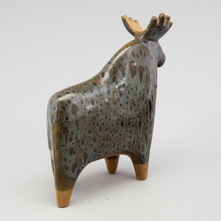 A LISA LARSON stoneware figurine "Elk" from the series "Stora Zoo" for Gustavsberg.