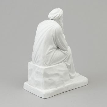 A biscuit sculpture of a scholar, after Bertel Thorvaldsen, Bing & Gröndahl, Denmark, 19th Century.