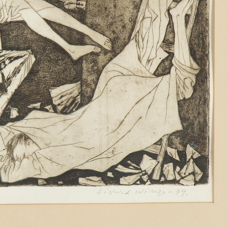 A SIGURD WINGE etching signed and dated -49.