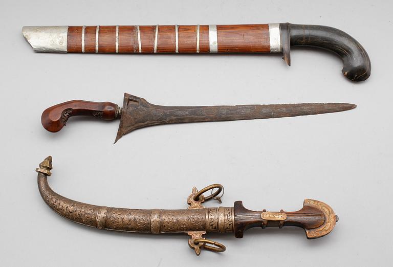 KNIVAR, 3 st, orientaliska, 1800-/1900-tal.