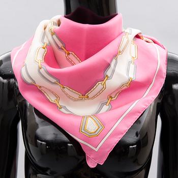 Two Silk Scarves by YSL and must de Cartier.