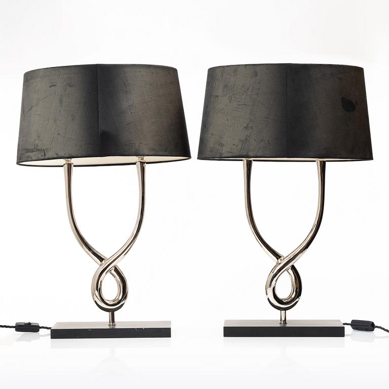Table lamps, a pair, SLB112, Porta Romana.