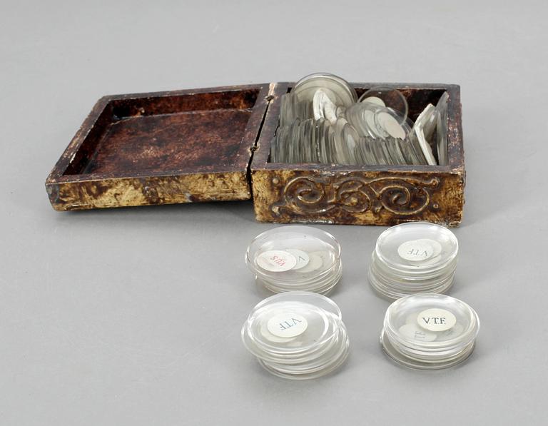 FICKURSGLAS, ca 120 stycken, 1800/1900-tal.