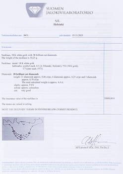 Collier, 18K vitguld med briljantslipade diamanter. A Tillander 1973.