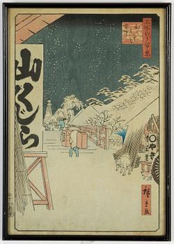 Ando Utagawa Hiroshige, färgträsnitt, Japan, 1800-tal.