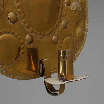 LJUSPLÅTAR, ett par, barockstil, 1800/1900-tal.
