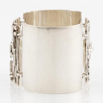 Olle Olsson for Kaplans, bracelet, silver, Stockholm 1966.