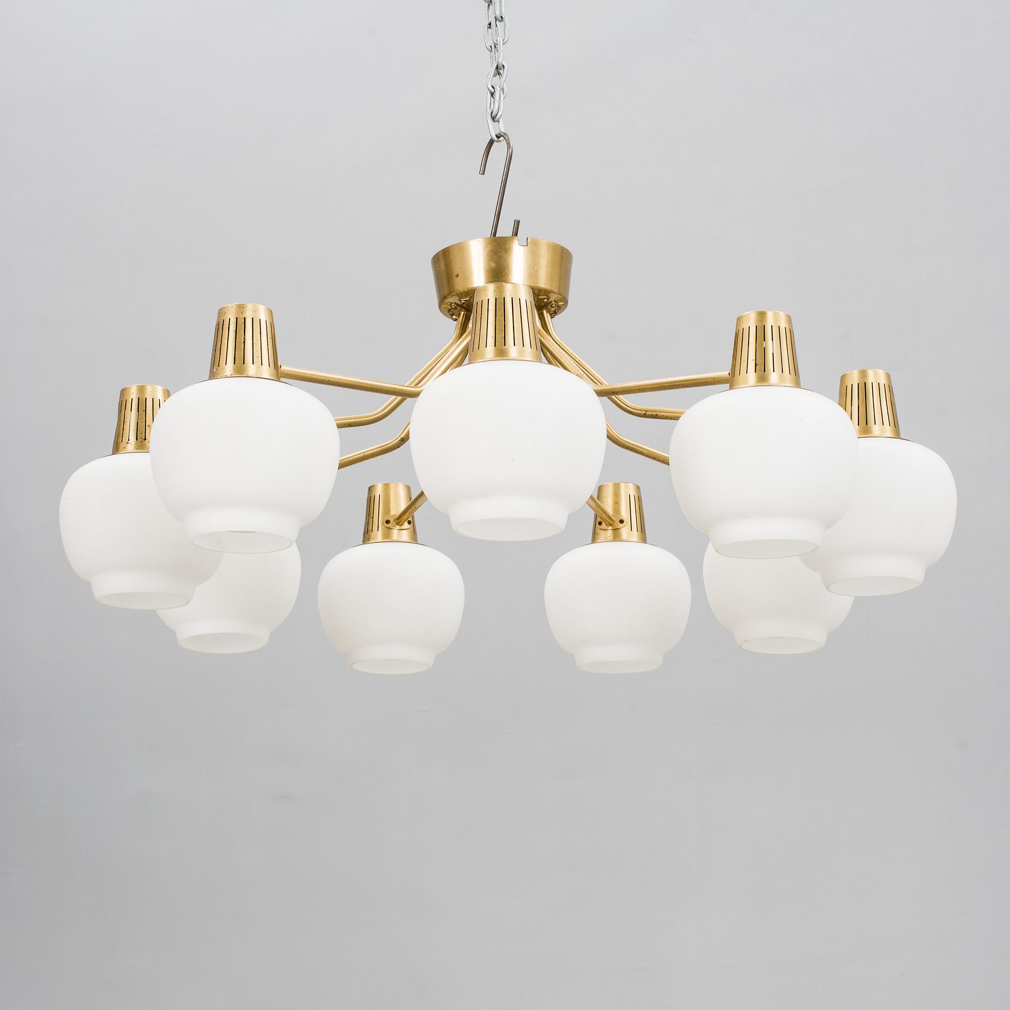 TAKLAMPA, Hans Bergström, Ateljé Lyktan 1940-tal. Diam 87 cm.