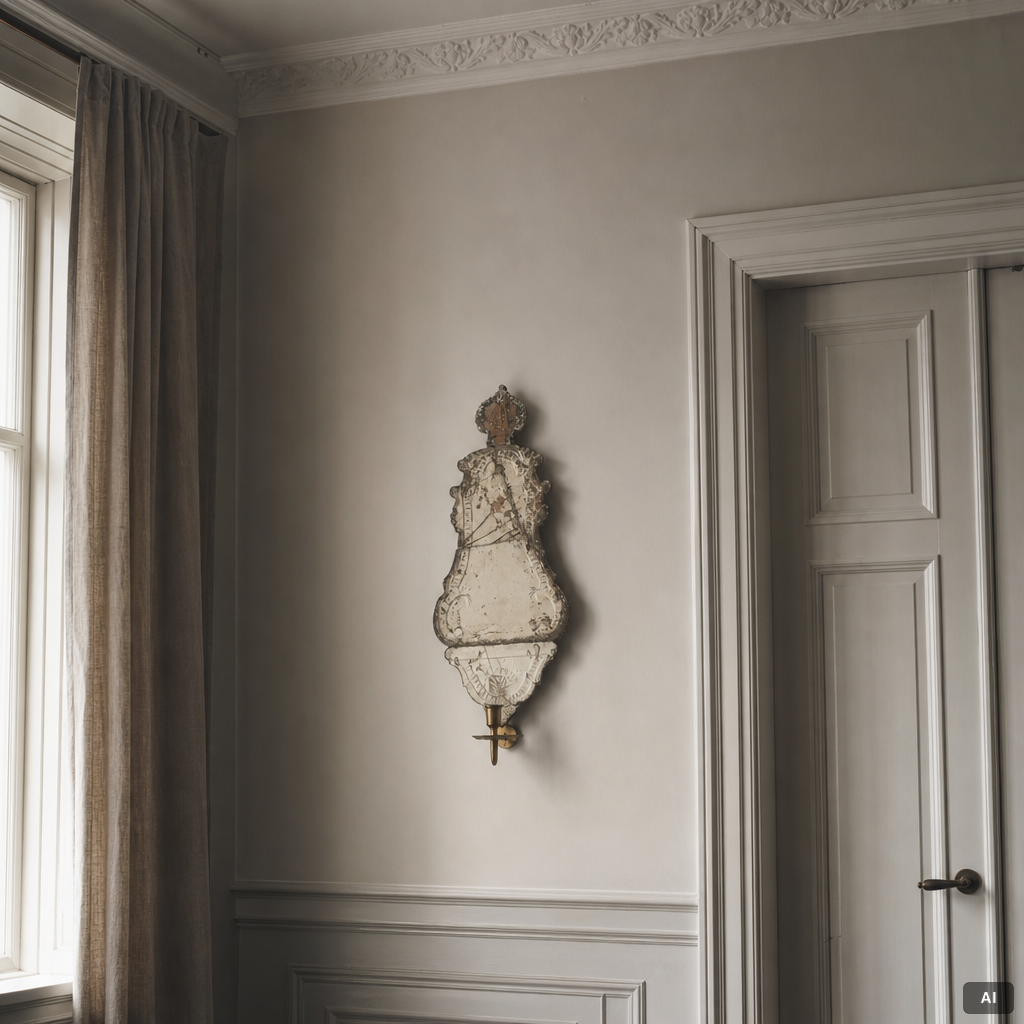 A pair of Nort European late baroque one-light girandole mirrors, mid 18th century.