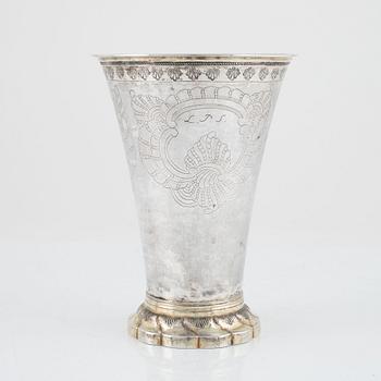 Johan Pettersen, a silver beaker, Rococo, Söderhamn, 1767.