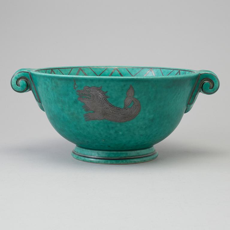 WILHELM KÅGE, an 'Argenta' stoneware bowl from Gustavsberg, 1930's/40's.