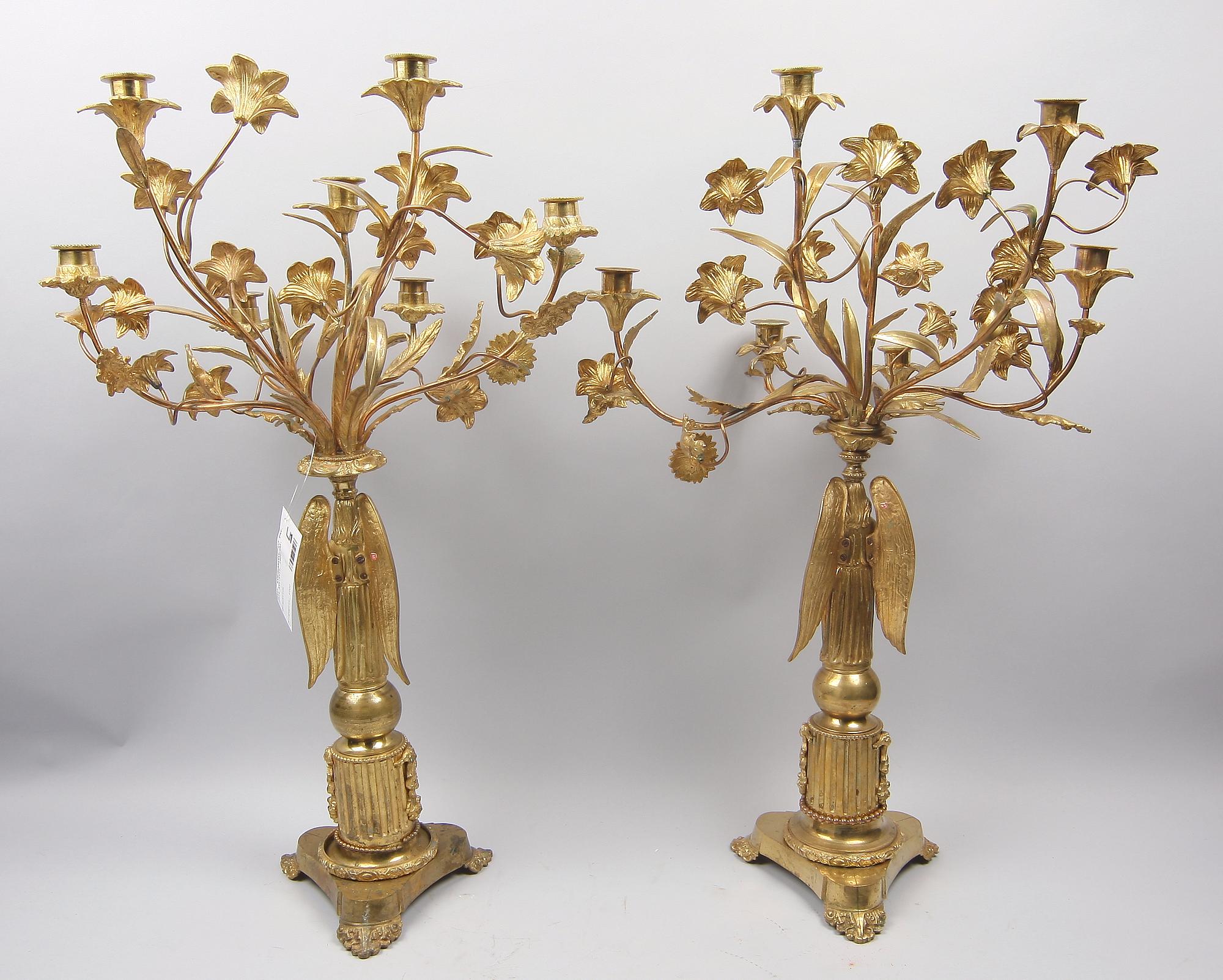 KANDELABRAR, ett par. Louis XVI-stil, 1800-tal.