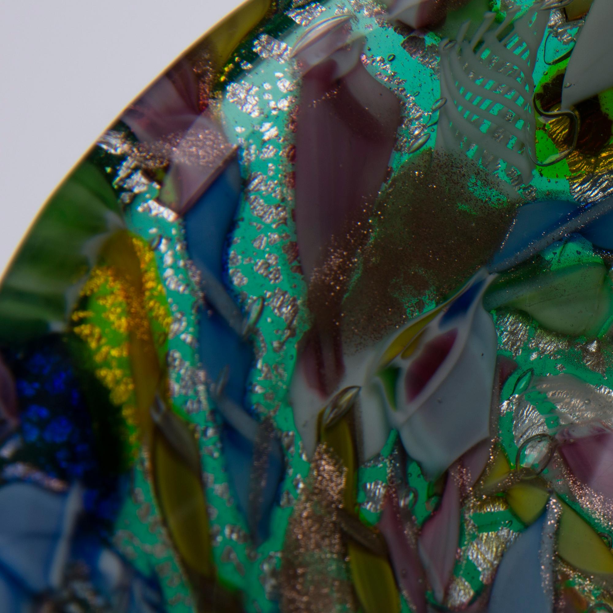 SKÅL, glas, AVeM Zanfirico millefiori 'tutti-frutti' 1950-60-tal.