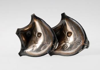 LJUSSTAKAR, ett par, nysilver,WMF, jugend,  1900-talets början.