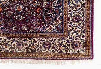 A semi-antique silk Keshan, 208 x 138 cm.