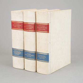 SVENSKT SILVERSMIDE I-III, 3 vol, av Carl Hernmarck mfl, Stockholm 1941-45.