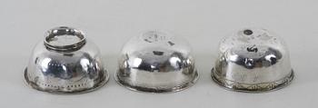 TUMLARE, 3 st, silver, bl a Nyköping och Eskilstuna 17/1800-tal.