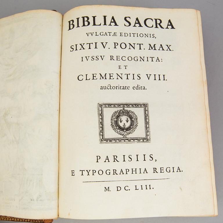 KUNGLIG BIBEL, LUDVIG XIV av Frankrike, Paris 1653.