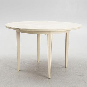 Carl Malmsten, six 'Juni' chairs and a dining table, second half of the 20th Century.
