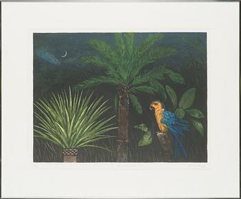 Tuula Lehtinen, etsaus, signeerattu ja päivätty 1987, numeroitu 46/50.