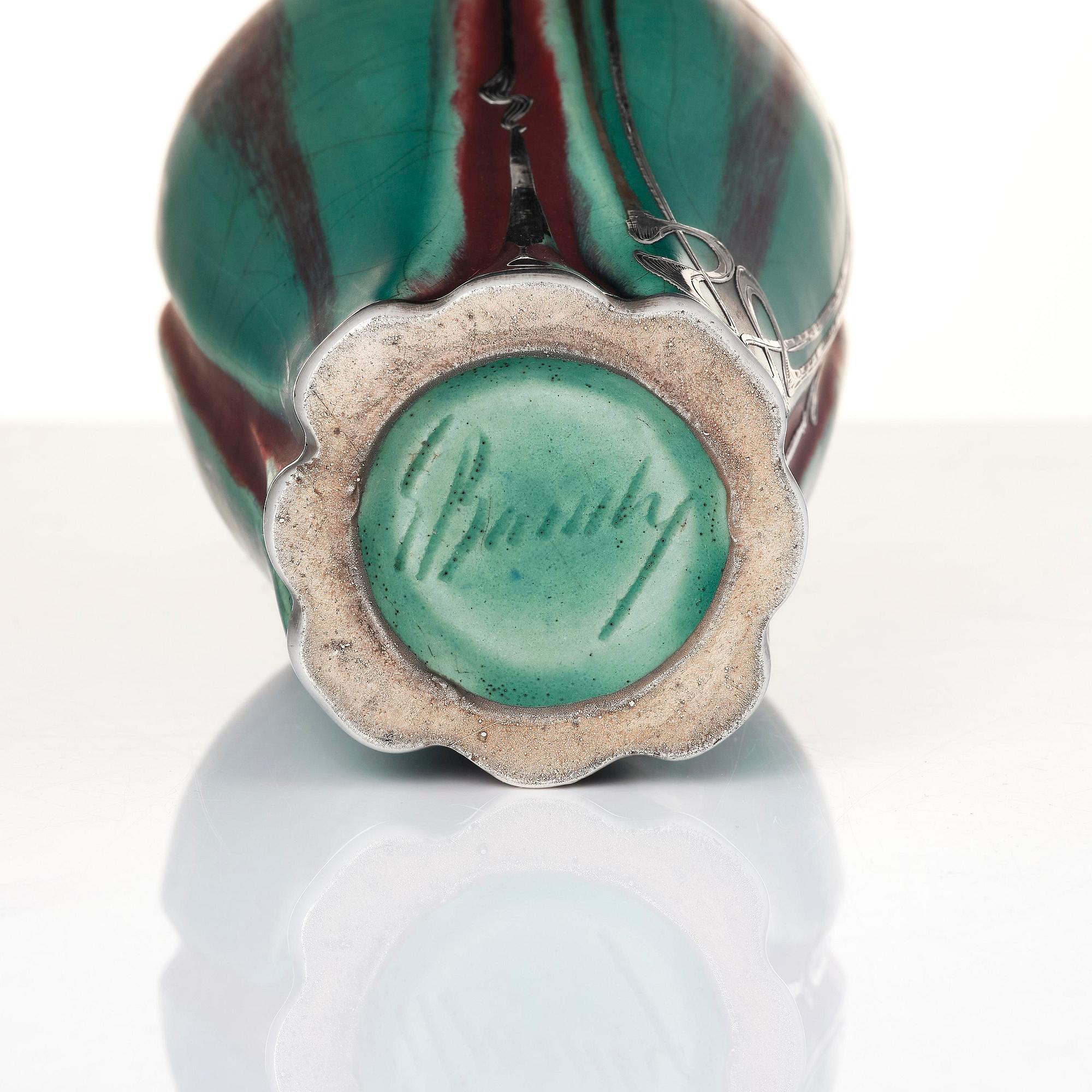 Eugene Baudin, an Art Nouveau glazed ceramic vase, France.