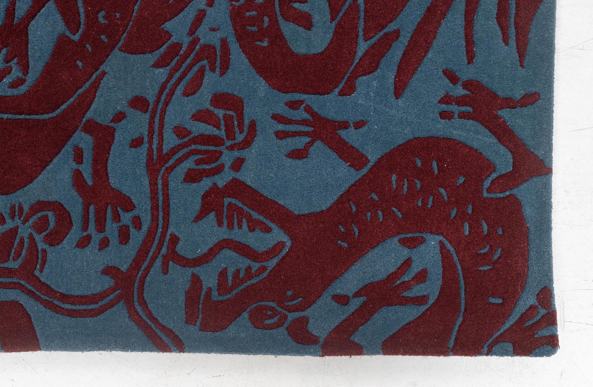 Carl Johan De Geer, matta, "Drakar "Oriental", handtuftad, ca 240 x 160 cm, signerad o numrerad 14.