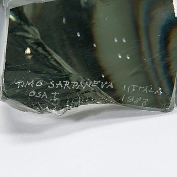 Timo Sarpaneva, veistos sarjasta "Lasin aika", signeerattu Timo Sarpaneva Iittala 1987.