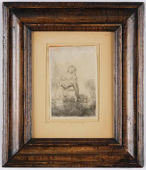 Rembrandt Harmensz van Rijn, "Virgin and child in the clouds".