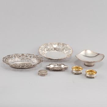 PARTI SILVER, 7 delar, mestadels Sverige, 1900-talets mitt/andra hälft, total vikt 364 g.