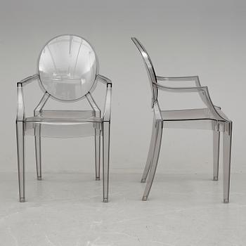 KARMSTOLAR, ett par, "Louis Ghost", Philippe Starck för Kartell.