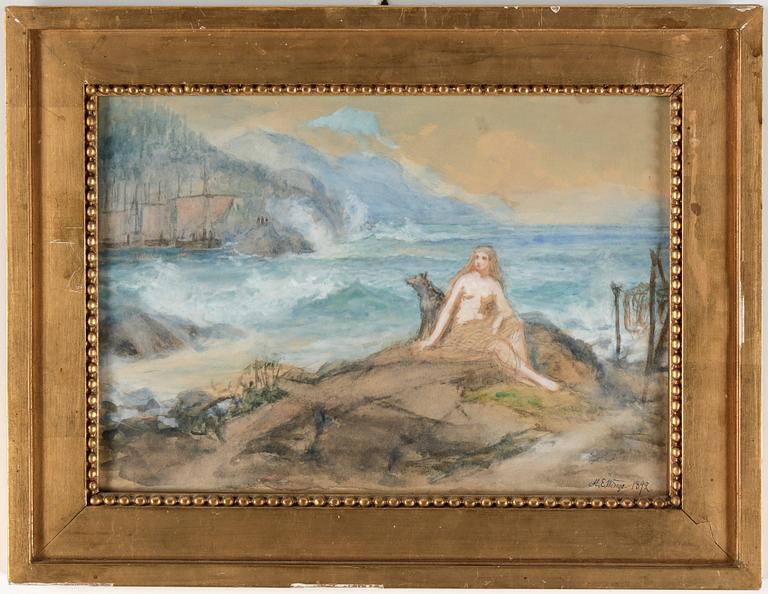 MÅRTEN ESKIL WINGE, akvarell, Sign. o dat. 1892.