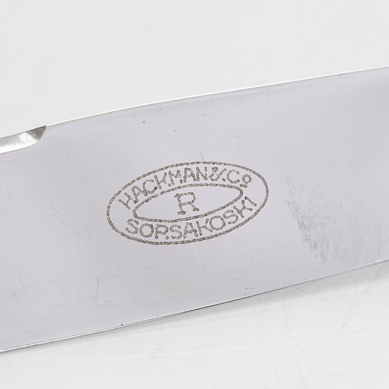 Bestickuppsättning, 24 delar, silver, "Musslan", finska stämplar, Åbo, Tavastehus, Helsingfors 1925-1953.