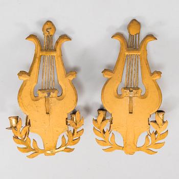 RYSKA VÄGGLAMPETTER, ett par, empire, 1800-1830 tal.