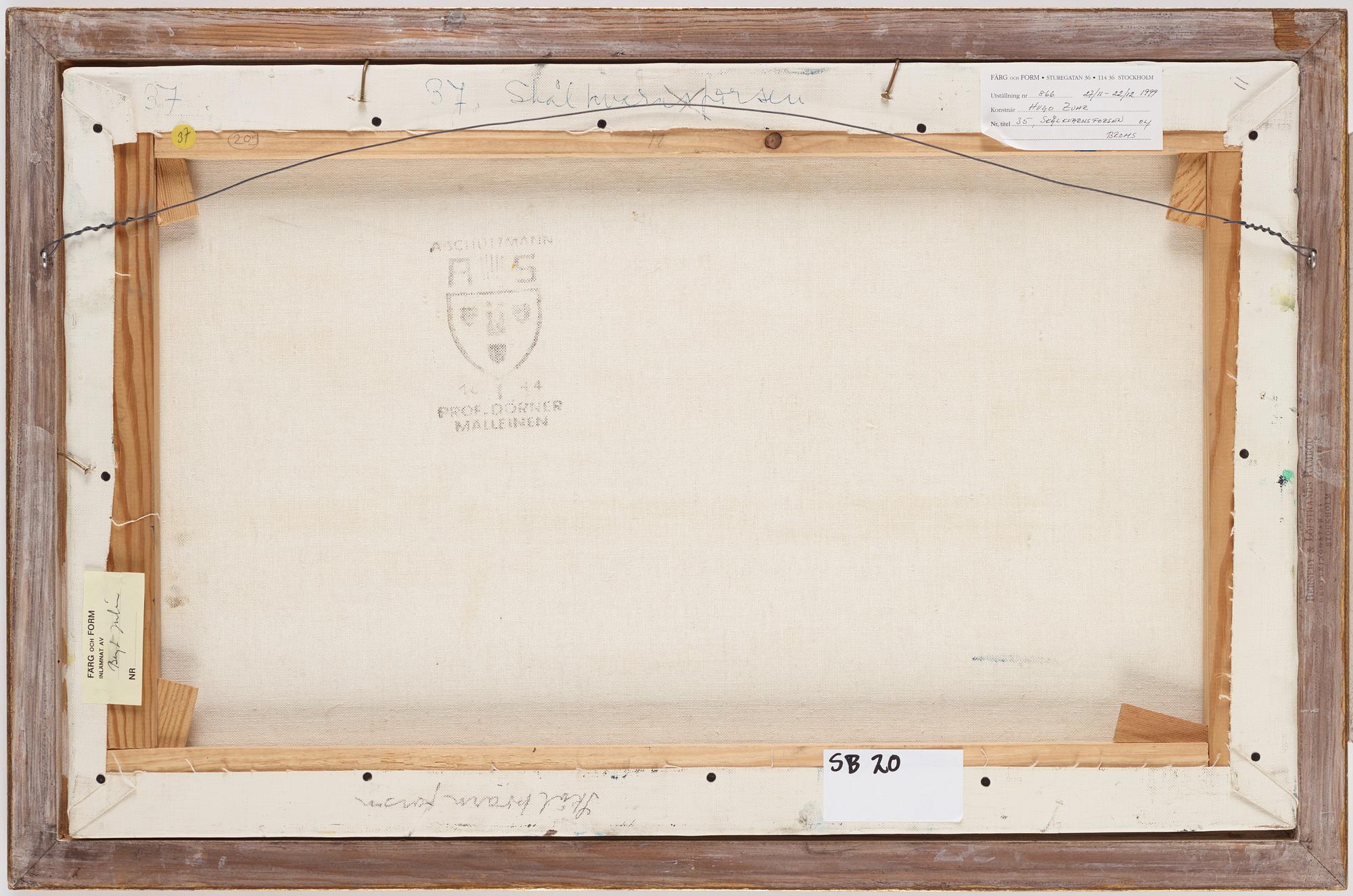 HUGO ZUHR, oil on canvas, signed.