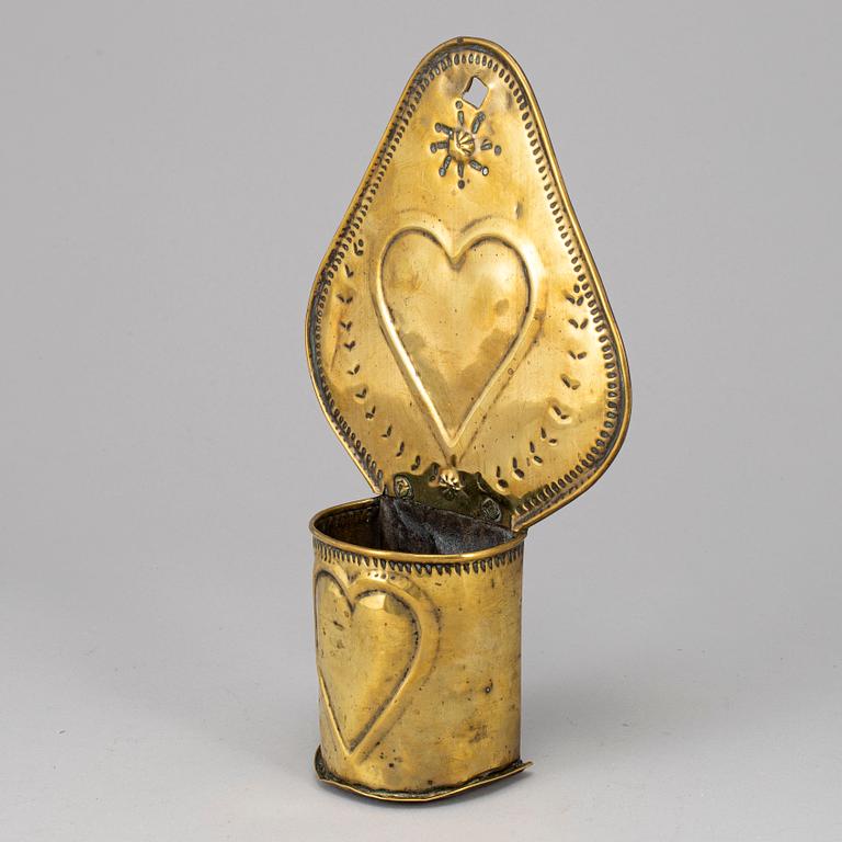 SKEDHÅLLARE, mässing, 1800-tal.