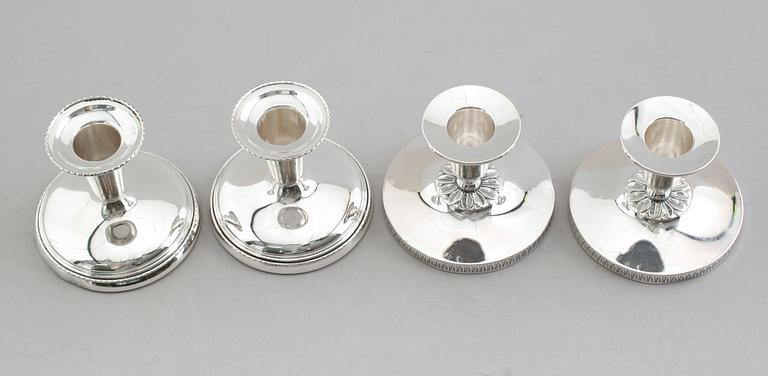 LJUSSTAKAR, 4 st (2+2), silver, GAB, 1960-tal.