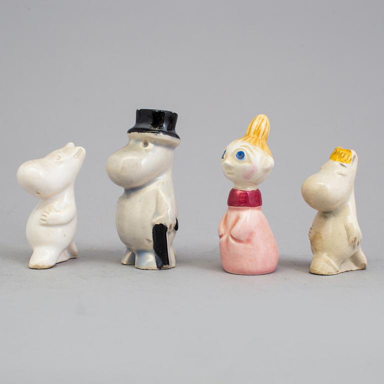 SIGNE HAMMARSTEN-JANSSON, muminfigurer 8 st, keramik, Arabia 1950-tal.
