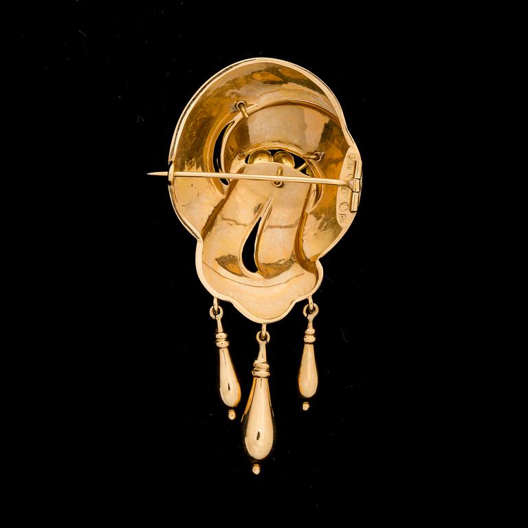 BROSCH, 18 k guld, stämplad ABH, Stockholm, 1916. Vikt ca 6 g.