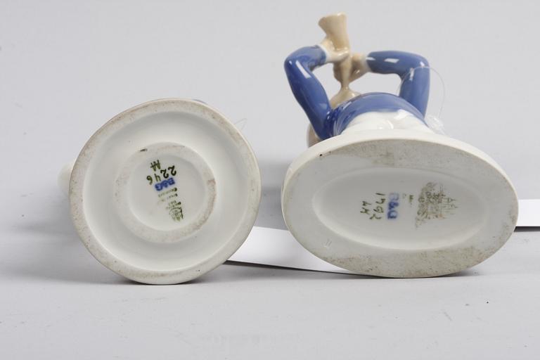 FIGURINER, 2 st. Porslin. Bing o Gröndahl.