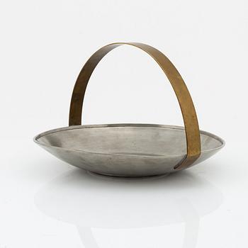 Nils Fougstedt, a pewter and brass dish, Svenskt Tenn, Stockholm 1930.